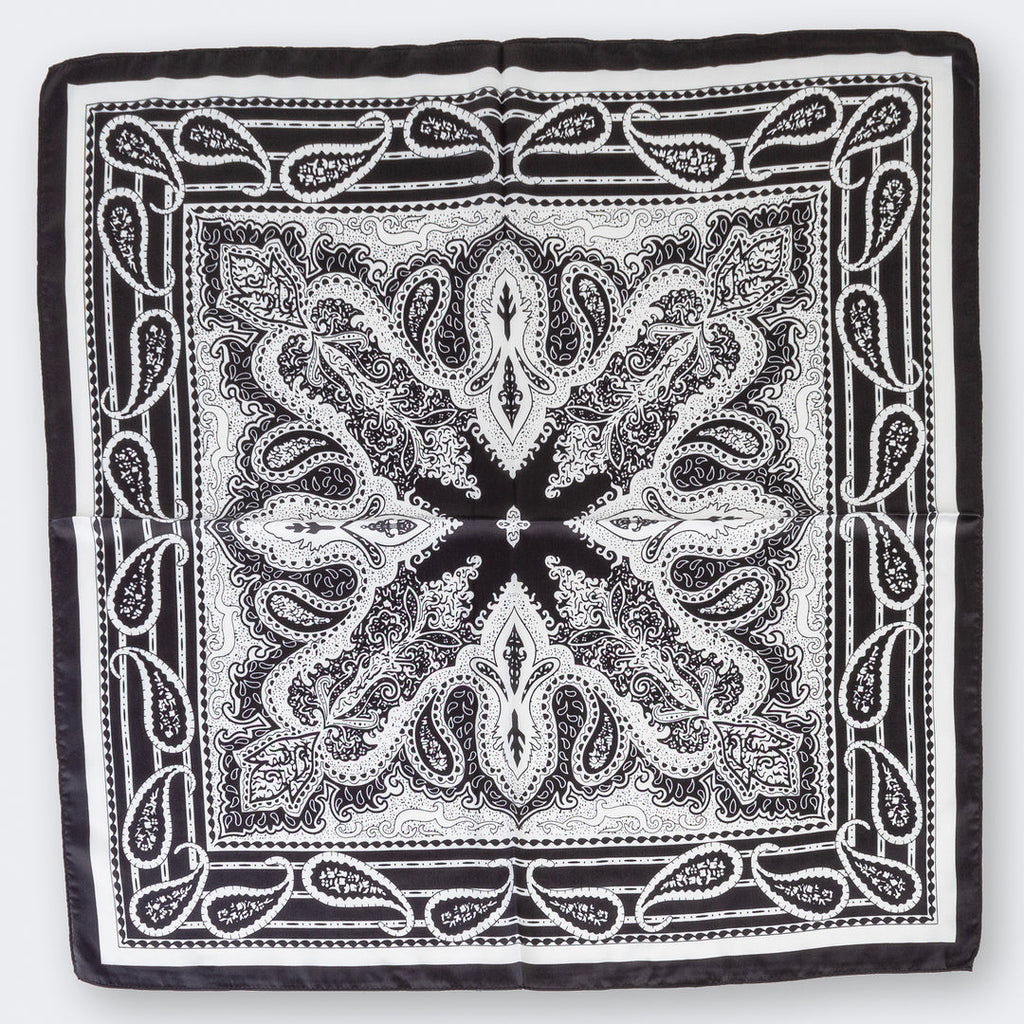 Black and white scarf/head wrap