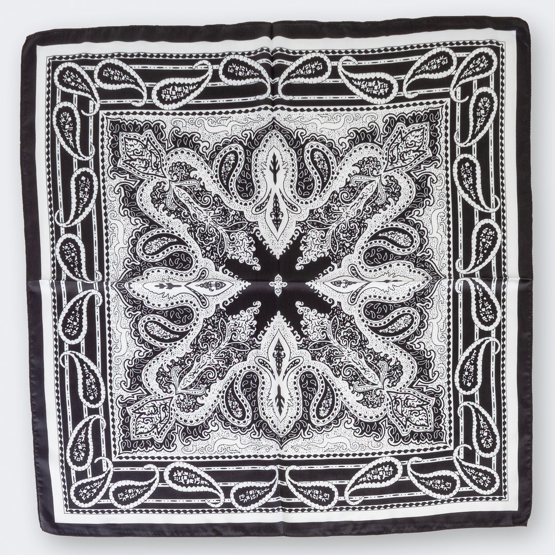 Black and white scarf/head wrap
