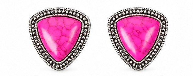 Pink stud earrings